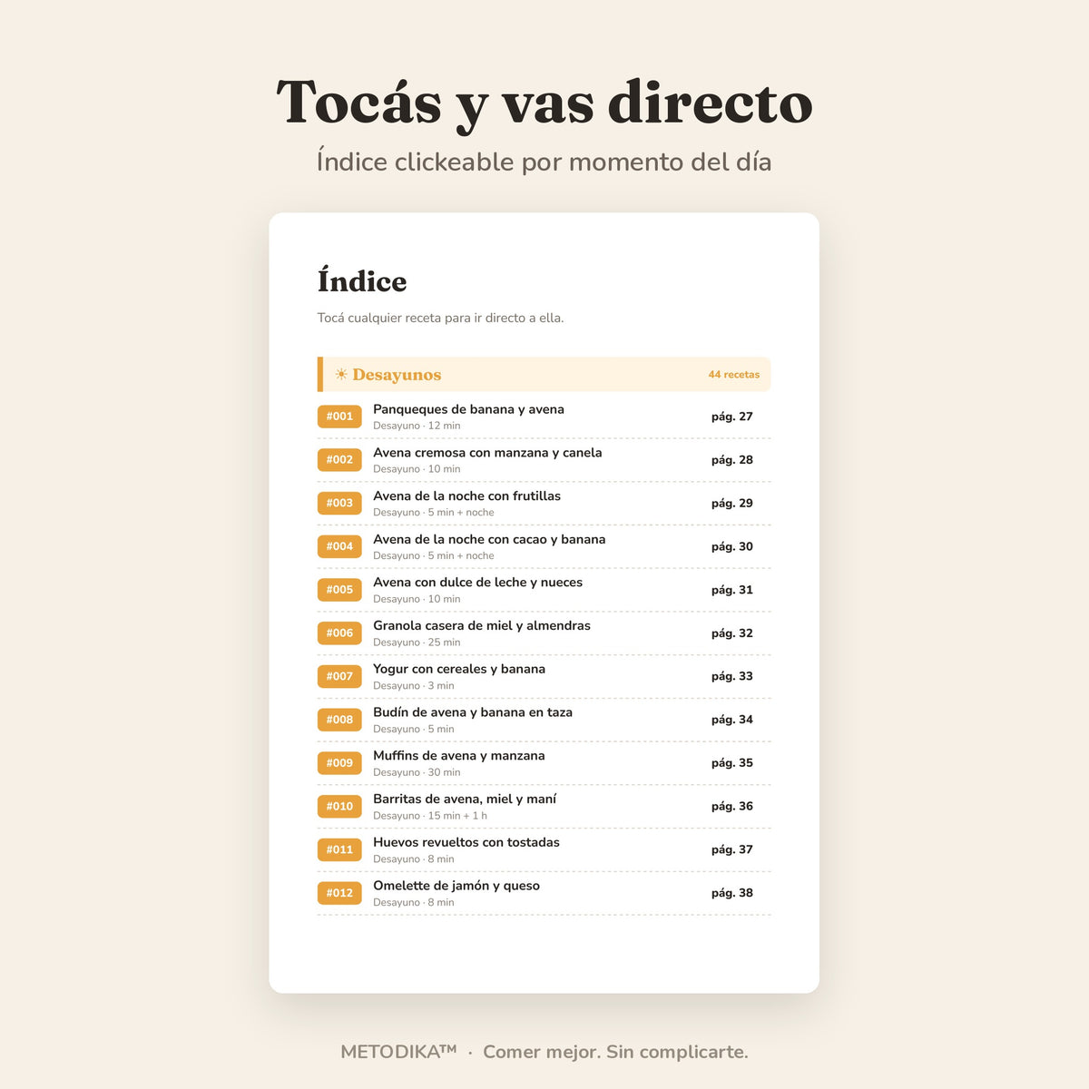 METODIKA™ — Recetario digital + Bonus